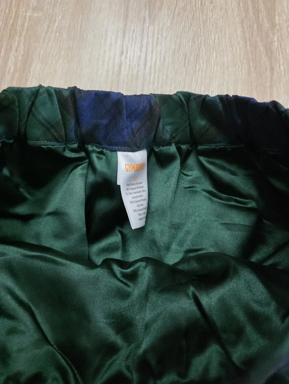 Gymboree Girls Green and Navy Plaid Ruffle Skirt with Bow Size 12 NEW with Tags